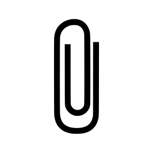 Minimalist Paperclip Icon - Black on White