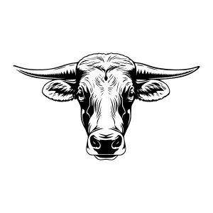 Bull Head Silhouette - Vintage Illustration