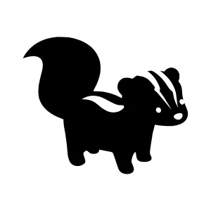 Black Silhouette Skunk Vector Illustration