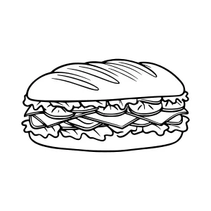 Black & White Sandwich Illustration