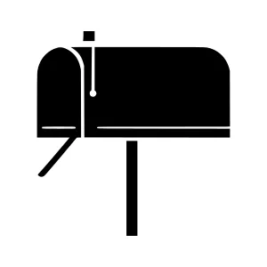 Black Mailbox Icon - Simple Vector Illustration