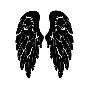 Black Angel Wings Silhouette Vector