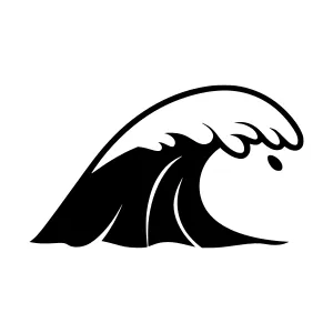 Black Wave Silhouette Icon