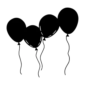 Black Balloons Silhouette Vector