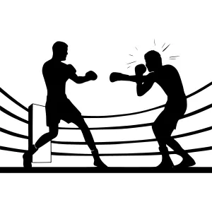 Boxing Silhouette - Dynamic Action Illustration