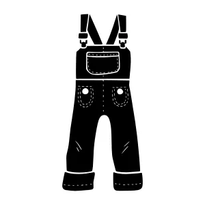 Black Denim Overalls Silhouette
