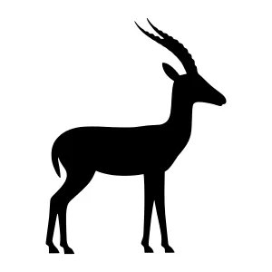 Black Silhouette Gazelle Animal Vector Graphic