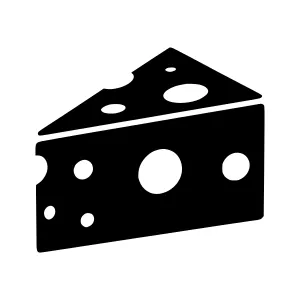 Cheese Wedge Silhouette Icon