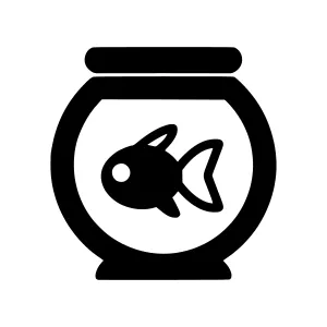 Fish in Bowl Icon - Vector Illustration