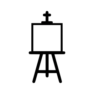 Black Easel Icon - Art Studio Symbol