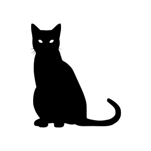 Black Cat Silhouette - Minimalist Vector Graphic