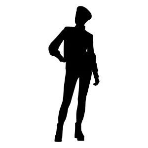 Black Silhouette Fashion Model Beret