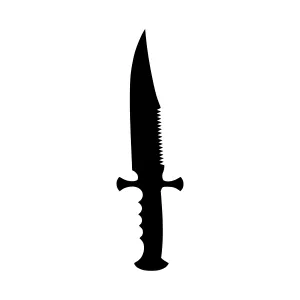 Black Knife Silhouette Vector Illustration