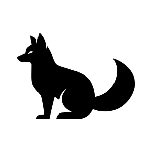 Black Silhouette Fox Icon Vector Illustration