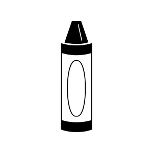 Black Crayon Icon - Simple Outline