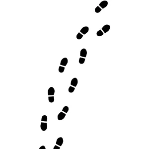 Footprints Trail Silhouette Vector