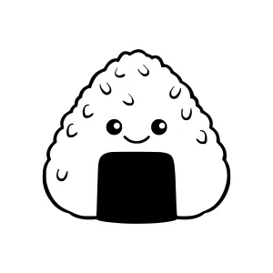 Cute Sushi Rice Ball Illustration