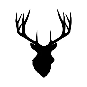Silhouette Deer Head Antler Graphic