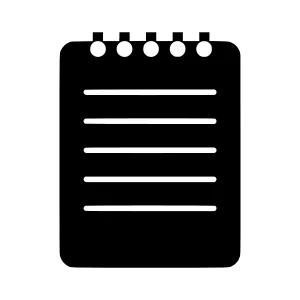 Notebook Icon - Simple Black Outline