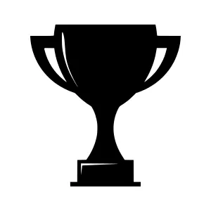 Black Trophy Icon - Award Symbol