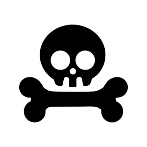 Cute Skull & Bones Icon - Vector Illustration