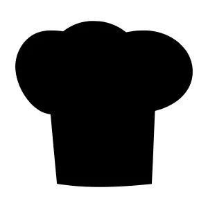 Chef Hat Silhouette Icon - Vector Illustration