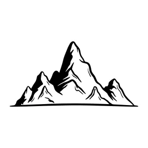 Mountain Silhouette Outline Vector Illustration