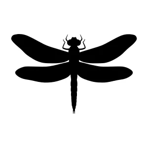Black Dragonfly Silhouette Vector Illustration