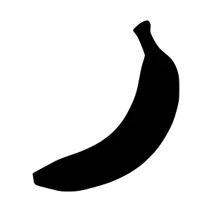 Banana Icon - Simple Black Silhouette