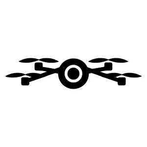 Drone Icon - Black Silhouette Vector