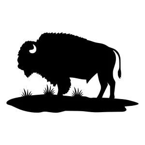 Silhouette Bison Wild Animal Vector Illustration