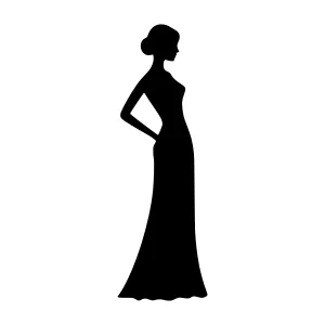 Elegant Silhouette Woman - Black Dress