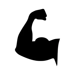Black Muscle Arm Silhouette Vector Icon