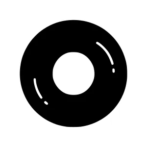 Black Circle Icon - Minimalist Ring Design