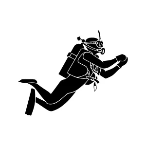 Silhouette Diver Underwater Illustration