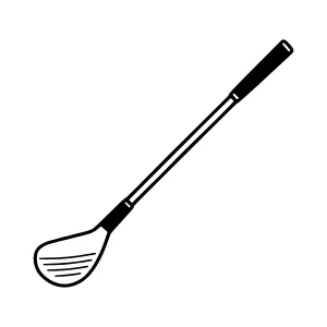 Golf Spoon - Black and White Line Art