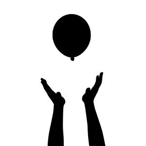 Silhouette Hands Reaching for Balloon