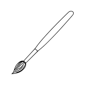 Black Paint Brush Line Art Icon