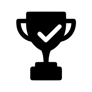 Award Trophy Icon - Checkmark Design