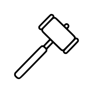 Auction Hammer Icon - Line Art Illustration