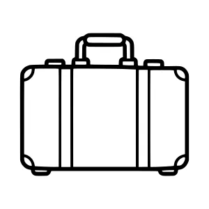 Vintage Suitcase Line Art Icon