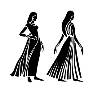 Silhouette Indian Woman in Sari