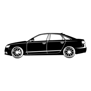 Black Car Silhouette Vector Illustration