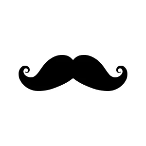 Black Mustache Icon - Vector Illustration