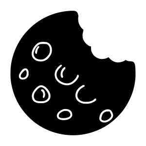 Black Cookie Bite Icon - Simple Outline Design