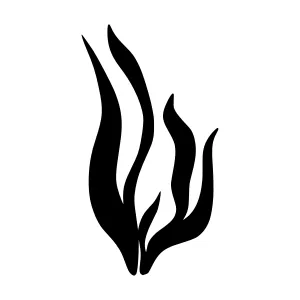 Black Flame Icon - Minimalist Vector Design