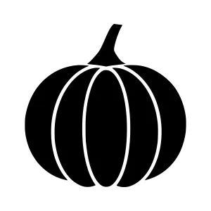 Black Pumpkin Silhouette Vector Icon