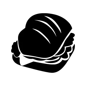 Black Silhouette Sandwich Icon
