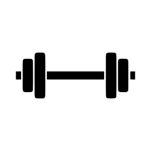 Black Dumbbell Icon - Fitness Vector Illustration