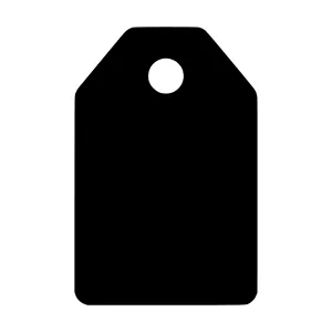 Black Tag Icon - Simple Outline Vector